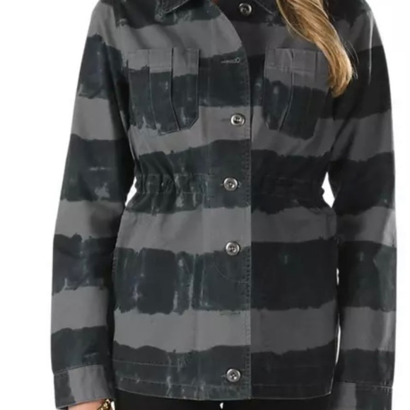 Vans ladies jacket. Grey striped tie dye style size small - Picture 3 of 12